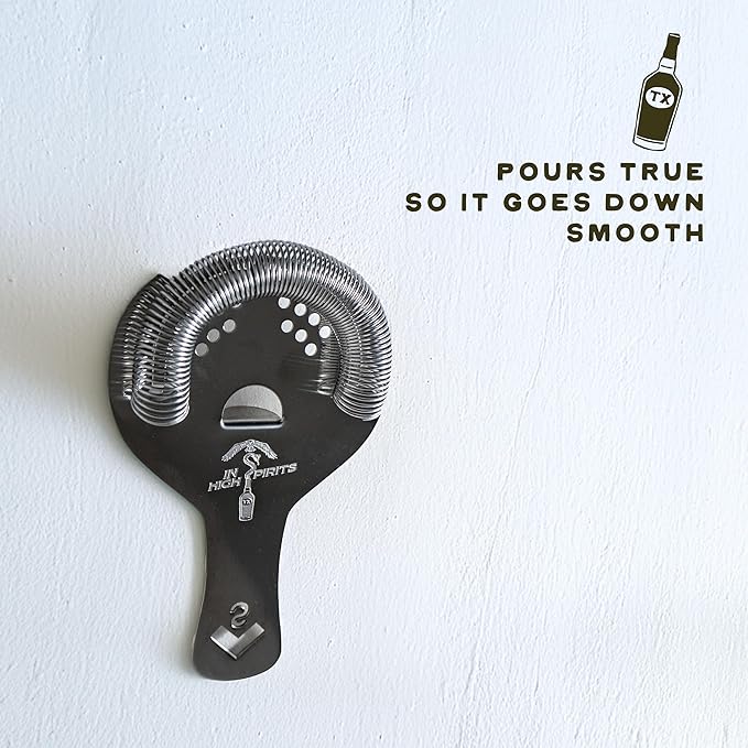 Hawthorne Strainer for Bartenders - Stainless Steel - Professional Cocktail Tool with Tight Coil - Durable Construction for High-Volume Bar Use