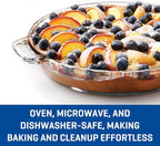 Anchor Hocking 2 Pack 9.5 Inch Glass Pie Plates – Classic Bakeware for Pies, Quiches, and Tarts – Oven Safe, Dishwasher Safe, Made in USA