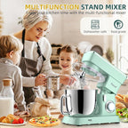 Stand Mixer, 6QT 10+P Speed Tilt-Head Kitchen Electric Mixer, Food Mixer with Stainless Steel Bowl, Dough Hook, Flat Beater, Wire Whisk, Splash Guard for Daily Use -Green
