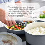 GreenLife 10 Piece Nonstick Pots & Pans Set, Detachable Handle & Stackable Cookware Set, Non Toxic PFAS-Free Skillets, Induction Kitchen Pans, Space Saving, Serving Bowls, Oven Safe, Graphite