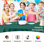 Exquisite 12-Pack Premium Plastic 84-Inch Round Tablecloth - Dark Green