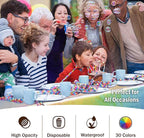 Exquisite Party Solids 12-Pack - Premium Plastic Tablecloth 54in. x 108in. Rectangle Table Cover - Iridescent