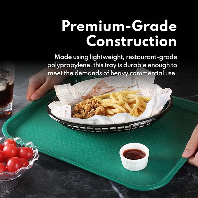 New Star Foodservice Fast Food Tray, Set of 12 (Green, 14 by 18-Inch)