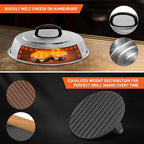 BBQ Accessories 12 Inch Round Stainless Steel Basting Cover - Cheese Melting Dome Round Cast Iron Grill Press Kit for Hamburger Bacon Steak, Best fits for Blackstone Camp Chef Flat Top Griddle Grill