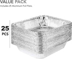 Stock Your Home Aluminum 9x13 Disposable Foil (25 Pack) – Half Size Deep Steam Table for Cooking, Heating, Storing, Prepping Food