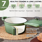 Onader Cast Iron Sauce Pan Pot, 2QT Small Saucepan with Lid, Enameled Cast Iron Dutch Oven Cooking Kitchen Pot – Pistachio Green