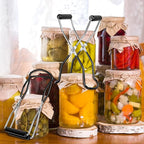 Canning Jar Lifter, Canning Tongs, Stainless Steel Jar Lifter with Rubber Grip Handle for Home Kitchen, Black