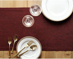 Solino Home Linen Table Runner 90 Inches Long - Athena, 100% Pure Linen Red Garnet Table Runner 14 x 90 Inch for Dining, Fall, Autumn
