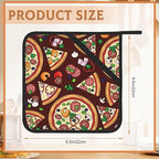 2 Pack Pizza Slices Ingredients Pot Holders for Kitchen Heat Resistant, Potholders for Kitchens Washable for Cooking & Baking & Microwave