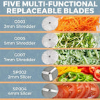 Tartle 550W Commercial Vegetable Cutter and Food Processor - 110V Multifunction Automatic Cutter - Vegetable Slicer Cheese Grater Potato Dicer, 3.17 Quart with Disc Blades