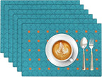 Ruvanti Placemats 100% Cotton 13x19 Inch, Dining Table Placemats Set of 6, Modern Place Mats for Dining Table Decor, Kitchen & Table Linens, Coffee Mat for Christmas Dinners - Combo