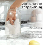 64oz Mason Jar Pitcher - Airtight & Leakproof Glass Pitchers with Handle and Lid, Perfect for Breastmilk, Cold Brew and Sun Tea for Outside,2 Quart Mason Jar with Pour Spout Lid,1/2 Gallon Water Jug