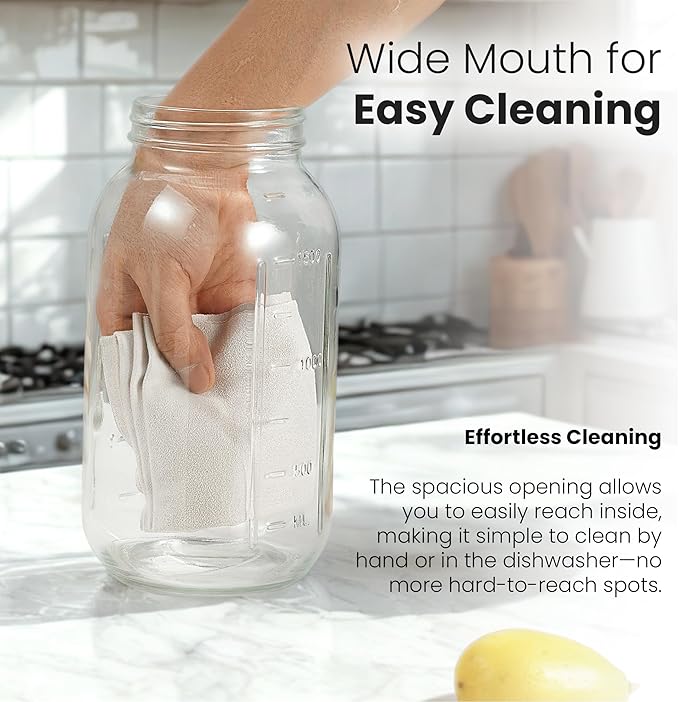 64oz Mason Jar Pitcher - Airtight & Leakproof Glass Pitchers with Handle and Lid, Perfect for Breastmilk, Cold Brew and Sun Tea for Outside,2 Quart Mason Jar with Pour Spout Lid,1/2 Gallon Water Jug