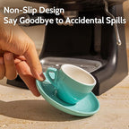 Sweese Espresso Cups with Saucers, 4 Ounce Demitasse Cups, Perfect for Single or Double Espresso, Cappuccino, Latte and Tea - Set of 6, Multicolor, Hot Assorted Colors