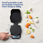 American Weigh Scales Precision Digital Kitchen Weight Scale, Food Measuring Scale, Backlit LCD Screen 500g x 0.01g (Black), LB-501