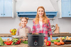 Courant Slow Cooker 5.5 Quart Crock, with Easy Cooking Options, Dishwasher Safe Pot and Glass Lid, Matte Black