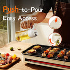 TrendPlain 16oz/470ml Glass Olive Oil Sprayer for Cooking – 2 in 1 Olive Oil Dispenser Bottle for Kitchen Gadgets and Air Fryer Accessories, Salad, BBQ - White