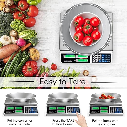 Goplus 66 LB Deli Scale Price Computing Commercial Food Produce Electronic Counting Weight (Silver)