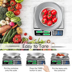 Goplus 66 LB Deli Scale Price Computing Commercial Food Produce Electronic Counting Weight (Silver)