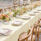 sancua 6 Pack Beige Tablecloth 60 x 102 Inch, Rectangle Table Cloth for 6 Feet Tables - Stain and Wrinkle Resistant Washable Polyester Table Cover for Dining Tables, Buffet Parties and Camping