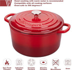 Enameled Cast Iron Dutch Oven Pot with Lid, for Sourdough Bread Baking, Round Dutch Ovens, 4.5 Quart, Red