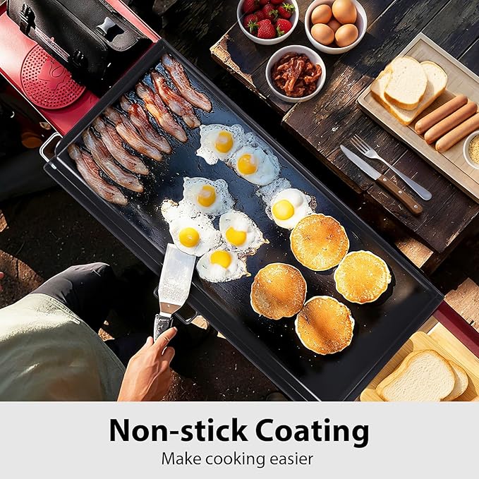 Utheer 37" x 17" Ceramic Nonstick Cast Iron Griddle for Camp Chef 3 Burner Stove, Fits GB90D TB90 SPG90B CCH3, Large Flat Top Camping Griddle, Oven-Safe to 500°F,Rust-Resistant Camp Chef Accessory