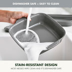 GreenPan Premiere Ovenware Healthy Ceramic Nonstick 8" Square Cake Baking Pan, Cast Aluminum Bakeware, Warp-Free, Oven and Broiler safe to 600F, Dishwasher Safe, PFAS-Free, Gray