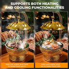 8QT Chafing Dishes Set, Luxury Stainless Steel Round Gold Buffet Warmers with Rolled Edge for Catering, Weddings, Parties, Hotels (4-Pack)