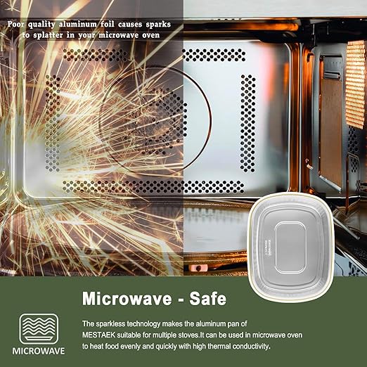 Oval Aluminum Foil Pans with Snap-On Lids (5 Pack) | 2X Thicker Heavy Duty Reusable Container 50oz for Take-Out (Gold)