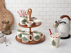 Spode Christmas Tree Mug Set of 4-9oz Ceramic - Microwave, Oven, Freezer & Dishwasher Safe - Festive Holiday Coffee Tea Cup for Hot Cocoa, Mulled Wine, Drinkware