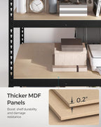 SONGMICS 5-Tier Storage Shelves, Load 2310 lb, Garage Storage, Boltless Assembly, Adjustable Shelving Unit, 23.6 x 47.2 x 70.9 Inches, for Study Shed Basement, Black and Natural Beige UGLR600B01
