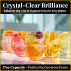 Voted New York Times Best Stemless Glass 2017, Elegant, Thin, European-Made,100% Lead-Free Crystalline Stemless Wine Glasses, Set of 6, 17 Fl Oz, Perfect for Sprits, Cocktails, Water, and Smoothies