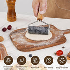 Small Marble Rolling Pin Pizza Roller with Dough Scraper Cutter, Marble Roller Non-Stick T-Type, For Cake Baking Tortilla Fudge Pizza Cookies and Other Kitchen Baking Cooking (Black).