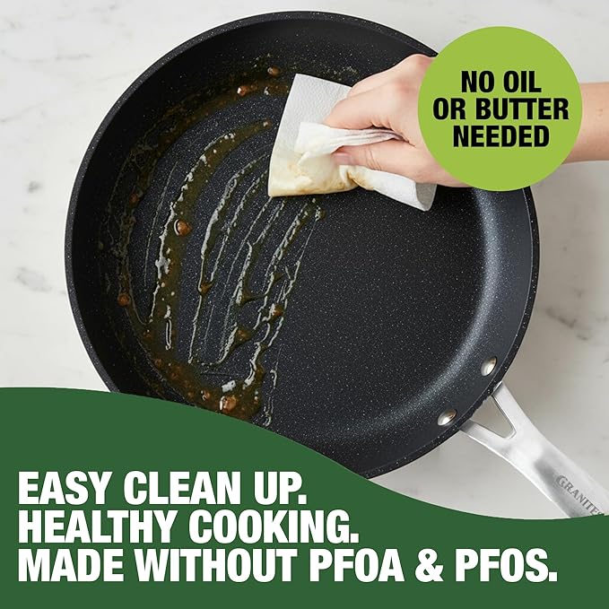 Granitestone Ceraluxe 20 Pc Ceramic Cookware Set Nonstick, Complete Pots and Pans Set Non Stick for Kitchen with Bakeware, Utensils & Steamer, Non Toxic Made Without PFOA PFOS, Oven & Dishwasher Safe