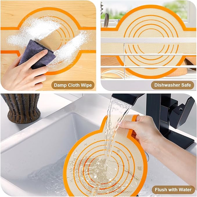 12-Piece Measuring Cups and Spoons Set with Stackable Measuring Cup, Lid, and 2 Orange Silicone Bread Slings, Unique Kitchen Gadgets for Baking and Cooking, BPA-Free, Dishwasher Safe