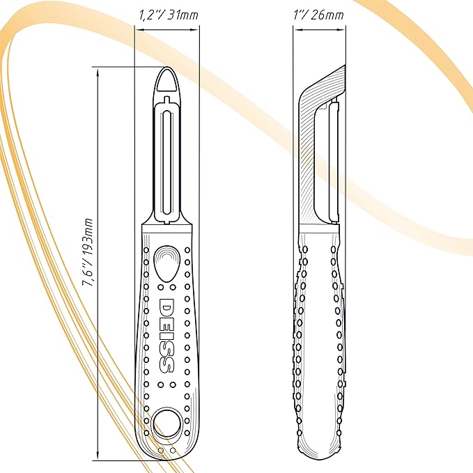 Deiss PRO Premium Swivel Vegetable Peeler - Sharp Stainless Steel Peeler With Easy Non-Slip Hand Grip, Potato Peelers For Kitchen, Fruit, Carrot, Apple, Veggie, Kiwi, Durable, Dishwasher Safe (RED)