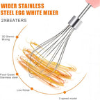 Electric Egg Beater Whisk, USB Charging Mixer, Three-Speed Adjustment, Suitable for Whisking Eggs, Cream, Sauce, Jam Supplements and More, Pink