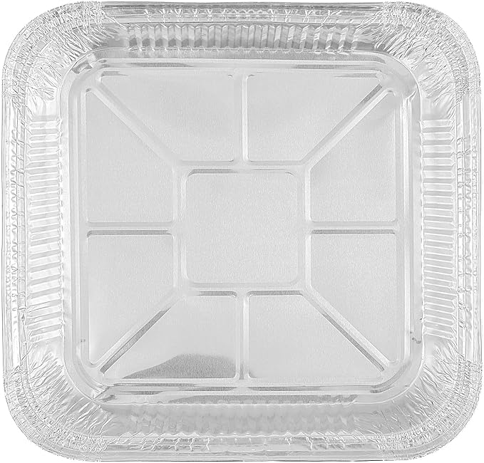 60 Pack 8 Inch Aluminum Foil Pans, Square Aluminum Baking Pans, Disposable Food Container for Food Storage Cooking Baking Roasting Takeaway