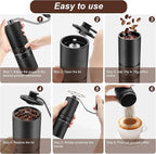 Coffee Grinder, 120 External Adjustable Settings Manual Coffee Grinder, Hand Burr Coffee Bean Grinder with Handle Crank for French Espresso Moka, Stainless Steel Conical Burr Mill, Capacity 28g