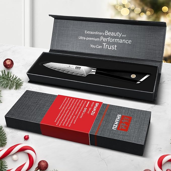 SHAN ZU Damascus Paring Knife Fruit Knife 4 Inch Professional Kitchen Knives, Japanese Damascus High Carbon Steel 67-Layer Fruit Carving Knives with G10 Handle/Gift Box