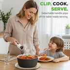 NutriChef 18-Piece Ceramic Cookware Set with Detachable Handles, Non Stick Pots and Pans, PTFE-Free Natural Ceramic Coating, Space-Saving Design, Oven & Stove Safe, Includes Utensils