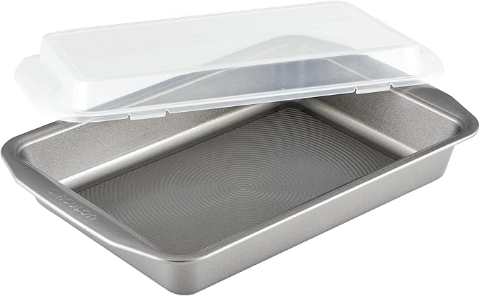 Circulon Total Nonstick Baking Pan With Lid / Nonstick Cake Pan With Lid, Rectangle - 9 Inch x 13 Inch, Gray