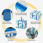 BALEINE 2Pk Insulated Reusable Grocery Bags, Collapsible Cooler Bag for Groceries, Heavy Duty Large Insulated Bag (Island Breeze)