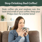 Roobi Cleaning Tablets & Filters Compatible with Philips. Includes 16 Espresso Cleaning Tablets & 4 Water Filters. Carbon Neutral Philips Cleaner Kit. 1 Year Supply.