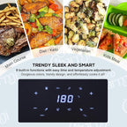 Charmi 5QT Air Fryer – Beautiful Retro Design, Stylish Countertop Look, Nonstick & PFAS-Free, Safe Auto Shutoff, Digital Touchscreen, 8 Cooking Presets (Pastel Blue)