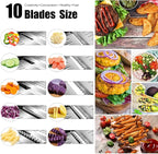 MASTERTOP Mandoline Slicer for Kitchen Adjustable Stainless Steel Food Slicer Vegetable Chopper Onion Waffle French Fry Cutter Potato Chip Julienne Slicer with Safety Gloves