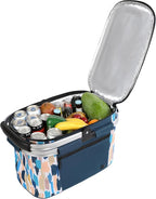 ALLCAMP Insulated Cooler Bag Portable Collapsible Picnic Basket Cooler with Sewn in Frame (Medium Graffiti Pattern)