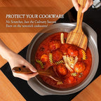 Wooden Spoons for Cooking – 6-Piece Teak Wood Cookware Utensil Set with Smooth Finish – Non-Stick, Comfortable Grip – Durable, Heat Resistant Kitchen Utensils