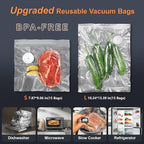 Vacuum Sealer with 30 Bags, Handheld Sealer with Visible Water Tank, Portable for 6X Freshness, Sous Vide & Kitchen Storage