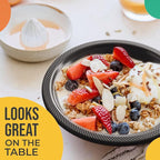 Party Solids 12 Oz Black Plastic Bowls Disposable Bowls for Hot Food Soup 50 Pcs - For Soup, Salad, Cereal, Desserts & Party Supplies